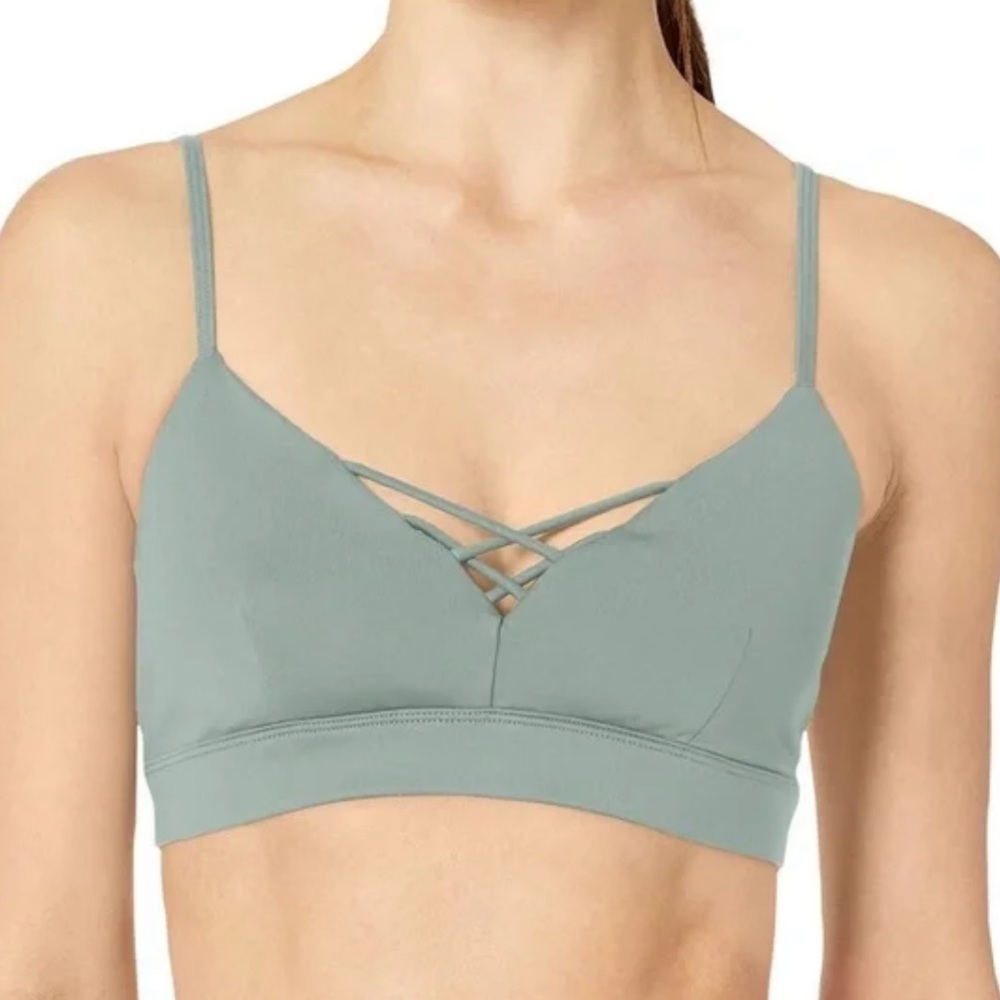Alo Interlace Strappy Sage Green Sports Bra